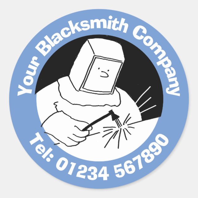 Sticker Rond Blacksmiths, Welders et Fabricants d'acier (Devant)