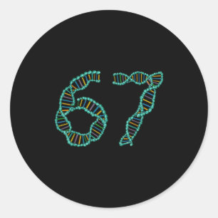 Sticker Rond Blague 67 Numéro Mème Réplication ADN Science Molé