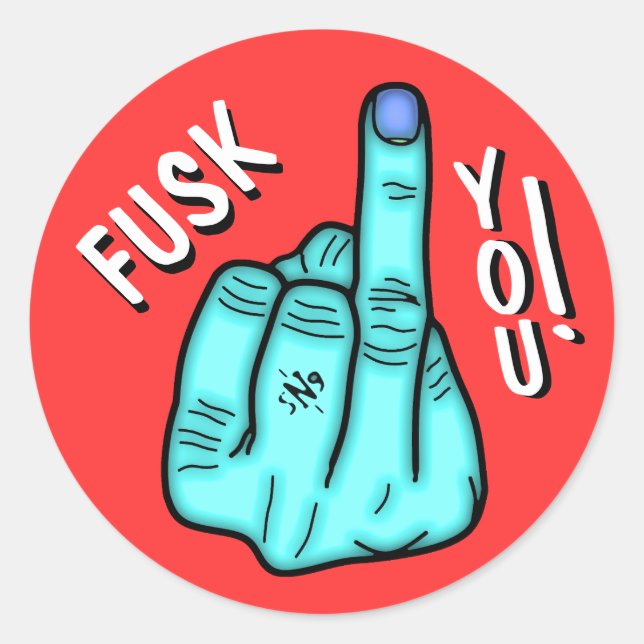 Sticker Rond Blague drôle de faux juron censuré – Mot grossier  (Devant)