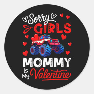 Sticker Rond Blague drôle de filles Maman est mon monstre de la