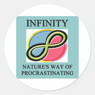 Sticker Rond blague mathématique INFINITY