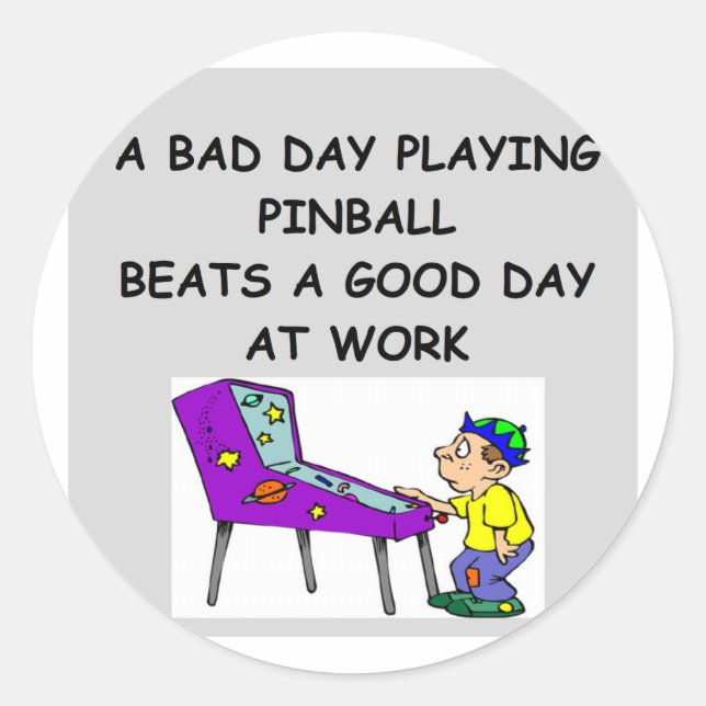 Sticker Rond blague PINBALL (Devant)