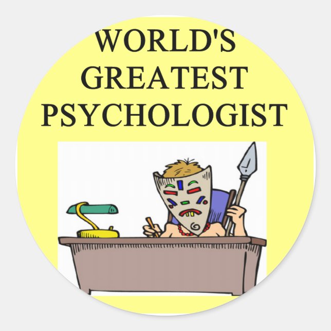 Sticker Rond blague psychologue psychologue (Devant)