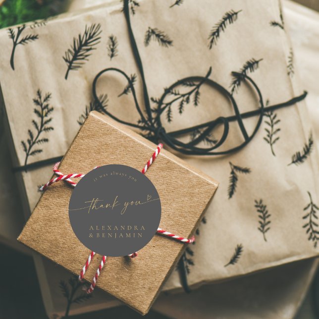 Sticker Rond BLAIRE Moderne Calligraphie Mariage Merci doux (Créateur téléchargé)