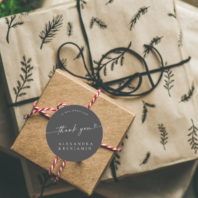 Sticker Rond BLAIRE Moderne Calligraphie Mariage Merci doux (Créateur téléchargé)