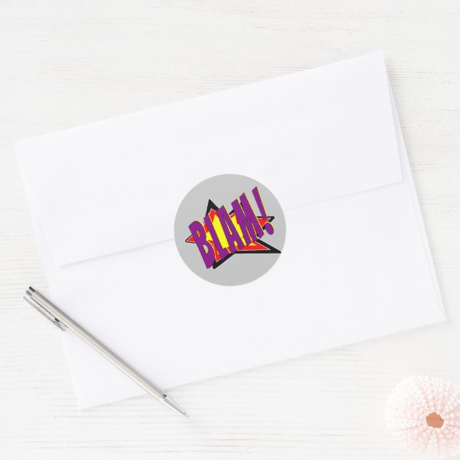 Sticker Rond Blam bande dessinée ! (Enveloppe)