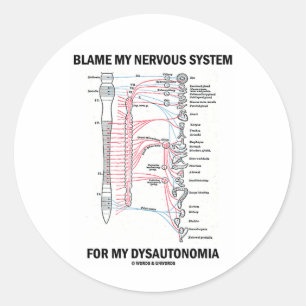 Sticker Rond Blâmez mon système nerveux de ma dysautonomie