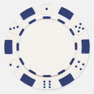 Sticker Rond blanc d'autocollant de pokerchip