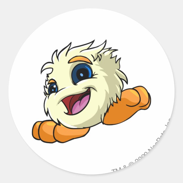 Sticker Rond Blanc de JubJub (Devant)