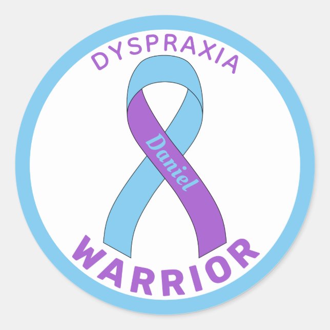 Sticker rond blanc Dyspraxia Warrier (Devant)