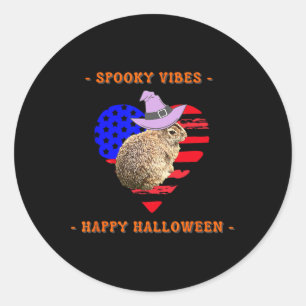 Sticker Rond Blanc Et Boo Drôle Les Costumes D'Halloween