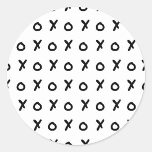 Sticker Rond Blanc et noir X O XO X&O's Trendy Cute