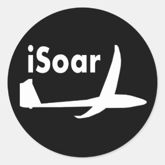 Sticker Rond Blanc iSoar sur noir