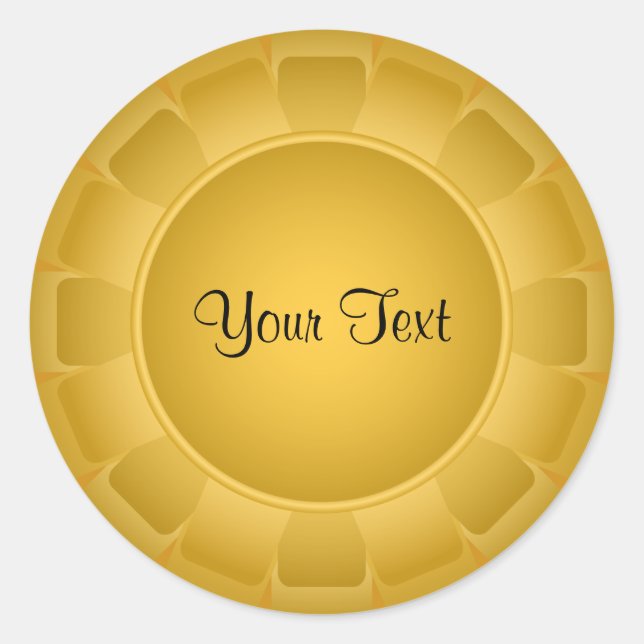 Sticker Rond Blanc jaune ruban à Customiser (Devant)