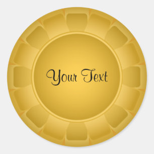 Sticker Rond Blanc jaune ruban à Customiser