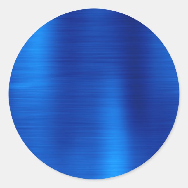 Sticker Rond Blanc métallique Royal Bleu (Devant)
