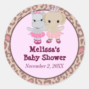 Sticker Rond Blanc mignon TTC #7 de bébé du TU TU d'HIPPOPOTA