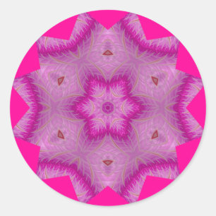 Sticker Rond Blanc rose et une touche Brown ~