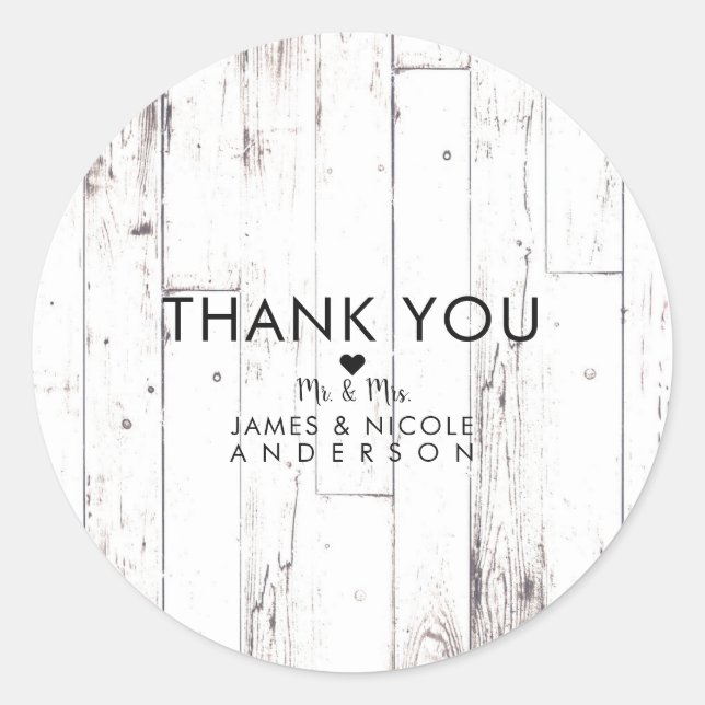 Sticker Rond Blanc Shabby Chic Rustique Maison de Ferme Grange  (Devant)