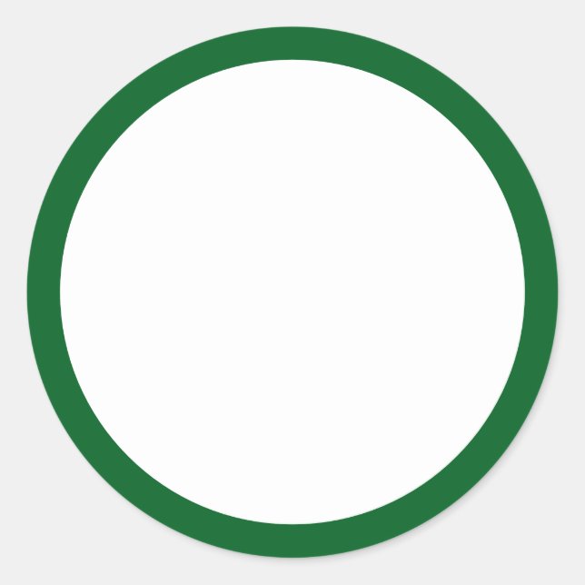 Sticker Rond Blanc simple avec bordure verte classique rond (Devant)
