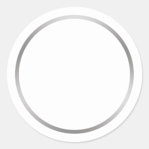 Sticker Rond Blanc simple et argent Faux
