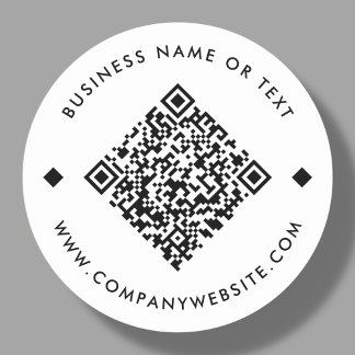 Sticker Rond BLANCHE | Code QR personnalisé professionnel