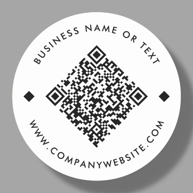 Sticker Rond BLANCHE | Code QR personnalisé professionnel (Créateur téléchargé)
