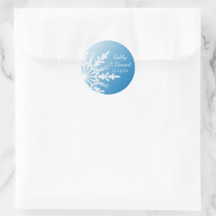 Sticker Rond Blanche-Neige sur Blue Winter