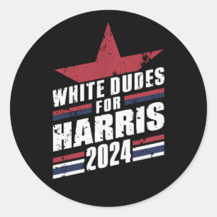Sticker Rond Blancs pour Kamala Harris 2024