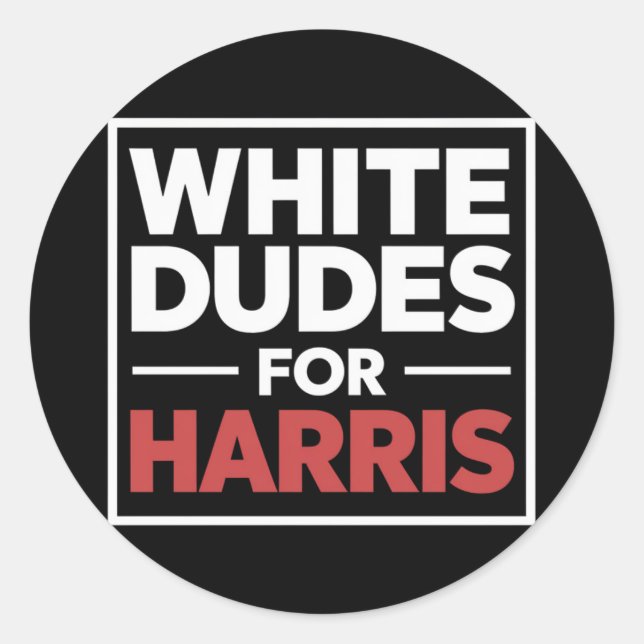 Sticker Rond Blancs pour Kamala-Harris Présidente 2024 (Devant)