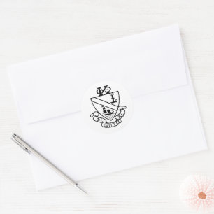 Sticker Rond Blason de Phi Chi Theta   N&B