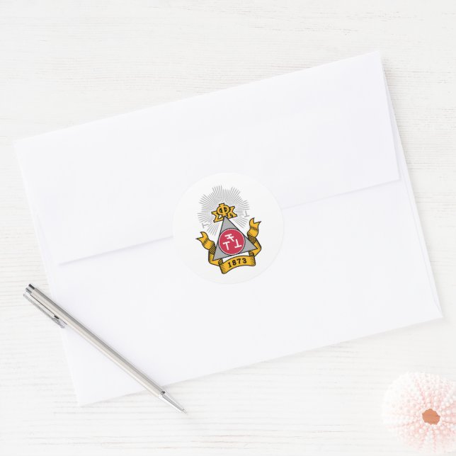 Sticker Rond Blason de Phi Sigma Kappa (Enveloppe)