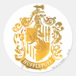 Sticker Rond Blason de Poufsouffle - Éclaboussé