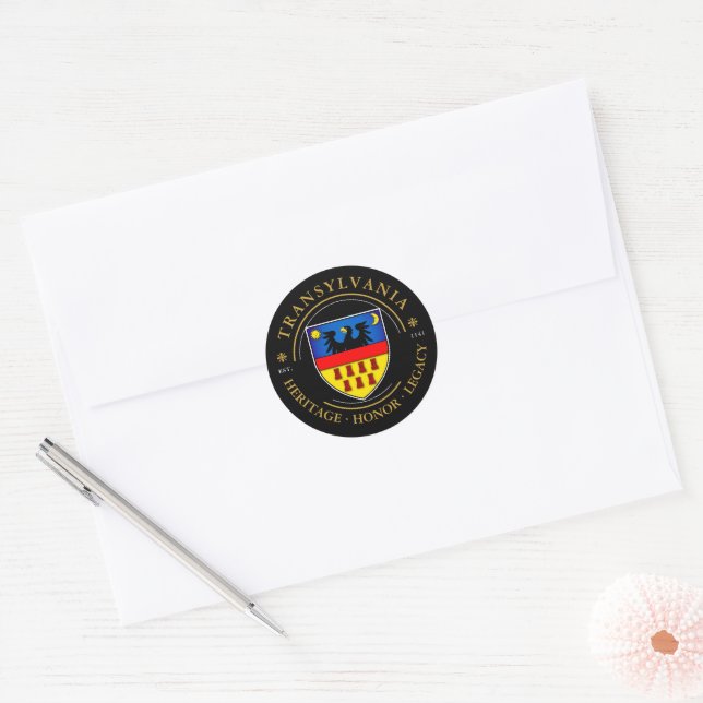 Sticker Rond Blason des Saxons de Transylvanie (Enveloppe)