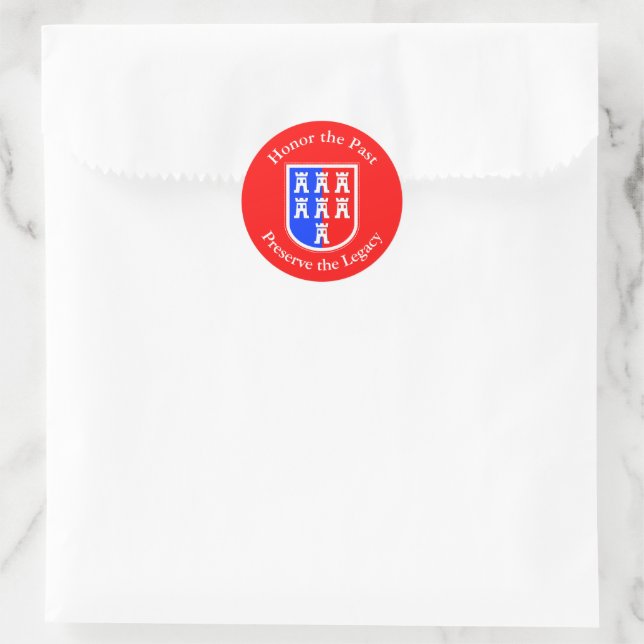 Sticker Rond Blason des Saxons de Transylvanie (Sac)