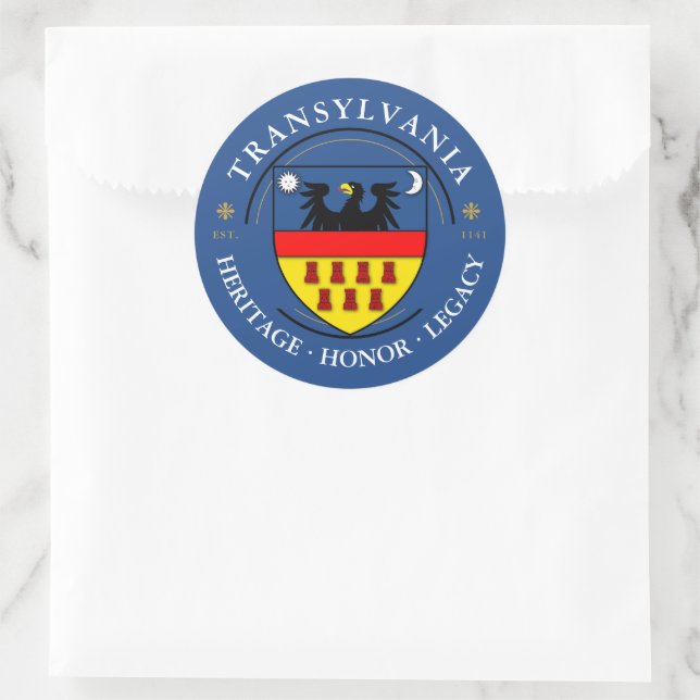 Sticker Rond Blason des Saxons de Transylvanie (Sac)