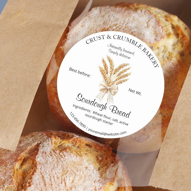 Sticker Rond Blé pâte à pain ingrédients de cuisson du pain (Créateur téléchargé)