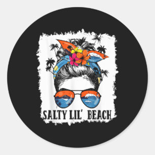 Sticker Rond Bleached Funny Salty Lil Beach Messy Bun Sungles S