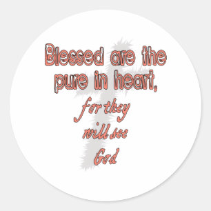 Sticker Rond Blessed sont la pure au coeur