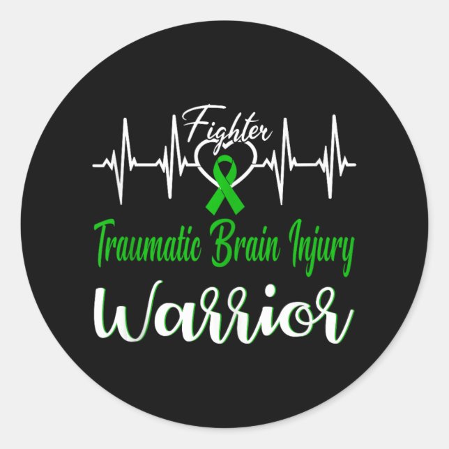 Sticker Rond Blessure cérébrale traumatique Guerrier battement  (Devant)