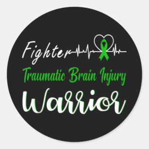 Sticker Rond Blessure cérébrale traumatique Guerrier battement