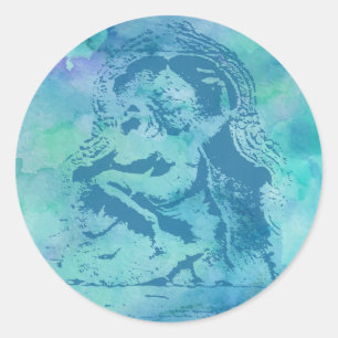Sticker Rond Bleu Apsara