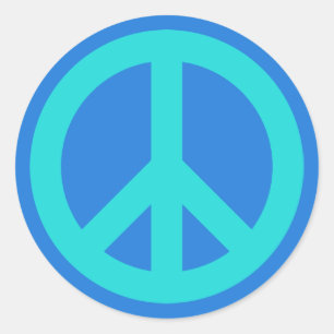 Sticker Rond Bleu Aqua