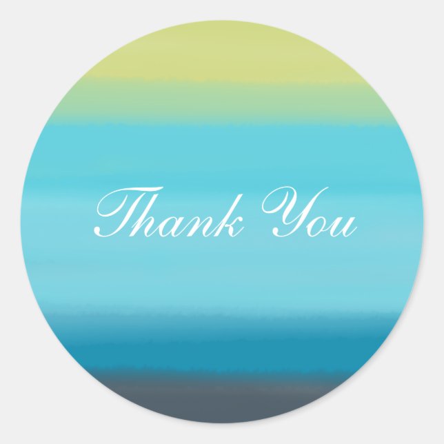 Sticker Rond Bleu Aquarelle (Devant)