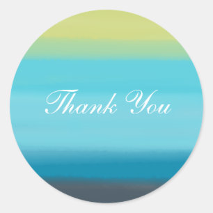 Sticker Rond Bleu Aquarelle