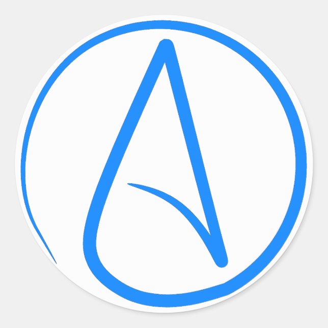 Sticker Rond Bleu athée A (Devant)
