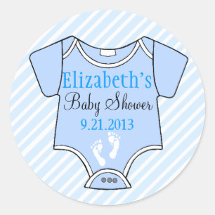 Sticker Rond Bleu baby shower