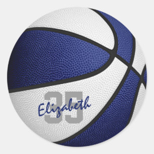 Sticker Rond bleu blanc équipe couleurs garçons filles basket