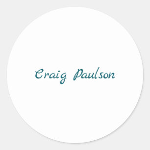 Sticker Rond Bleu Blanc Votre Nom Spécial Minimaliste Unique