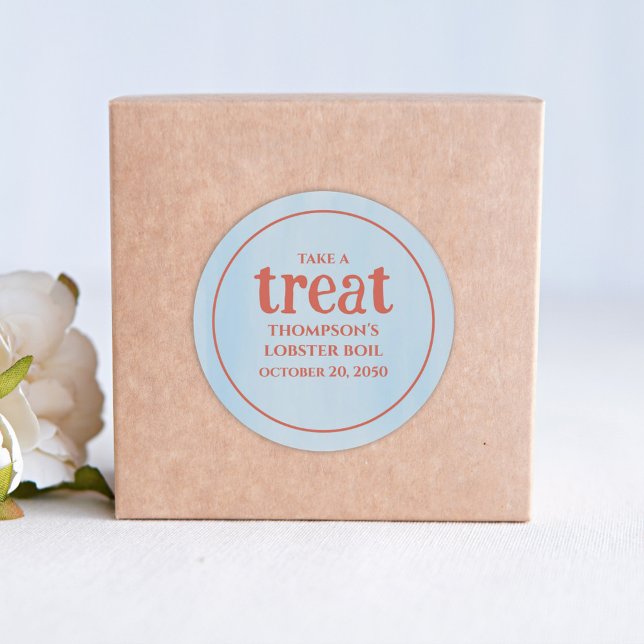 Sticker Rond Bleu bleu blanc simple Treat (Créateur téléchargé)